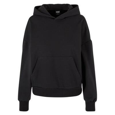 Dames knusse oversized hoodie (zwart)