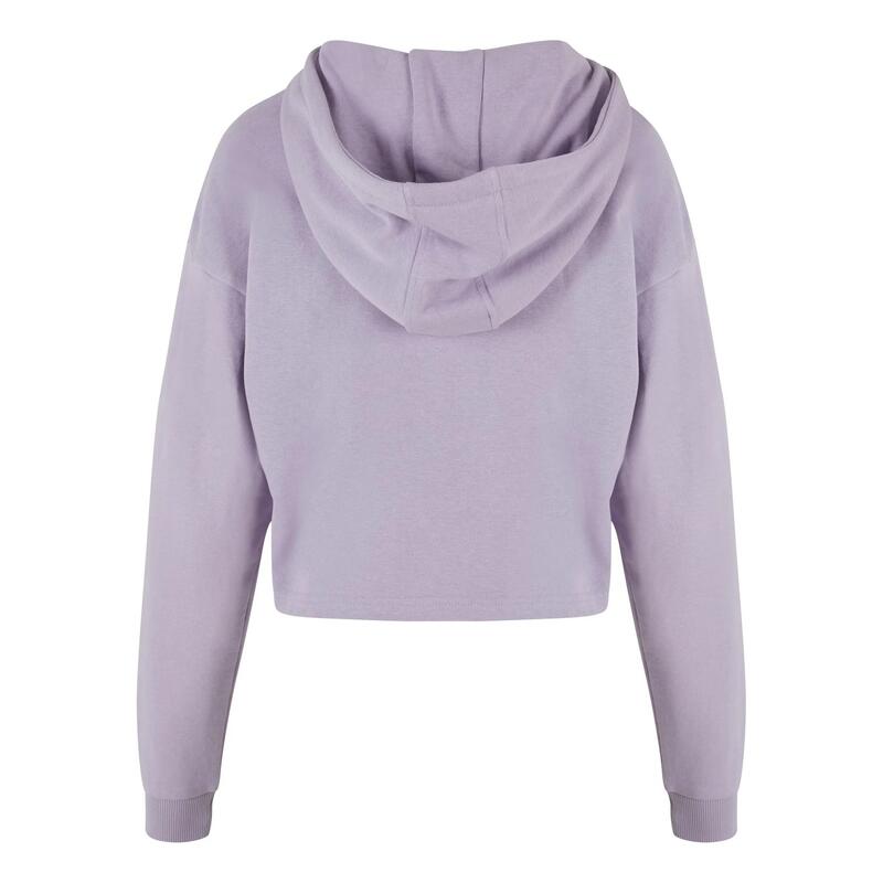 Dames Terrycloth Lichtgewicht Oversized Crop Hoodie (Lila stof)