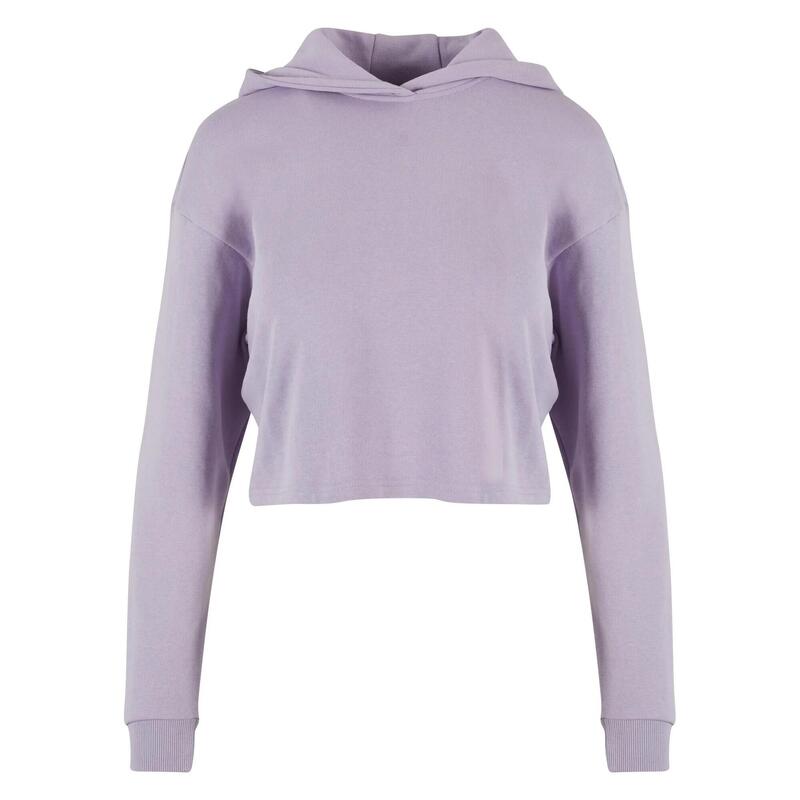 Dames Terrycloth Lichtgewicht Oversized Crop Hoodie (Lila stof)