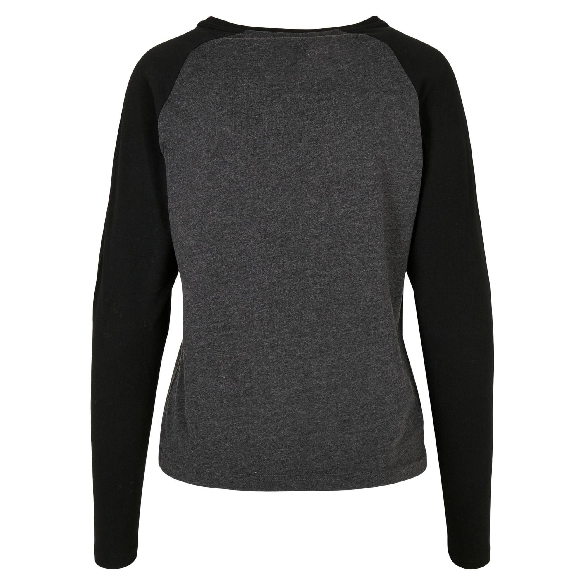 Maglietta Contrasto Raglan Manica Lunga Donna Urban Classics Carbone Nero 2/2