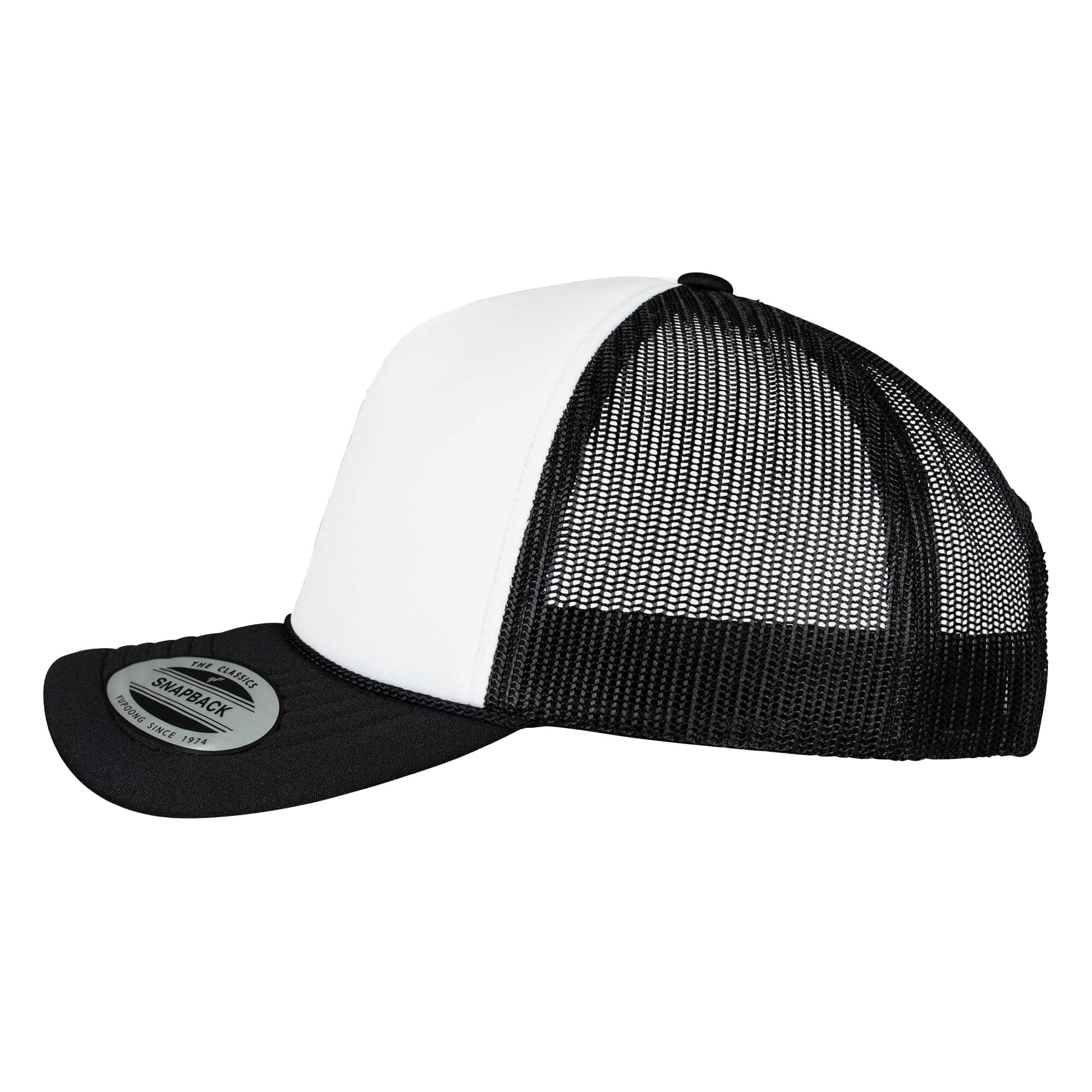 Cappellino Da Camionista Visiera Curva Flexfit Nero Bianco 3/5