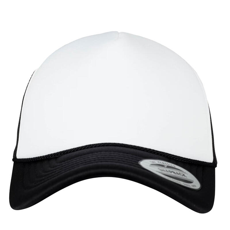 Foam Gebogen Piek Trucker Cap (Zwart/Wit)