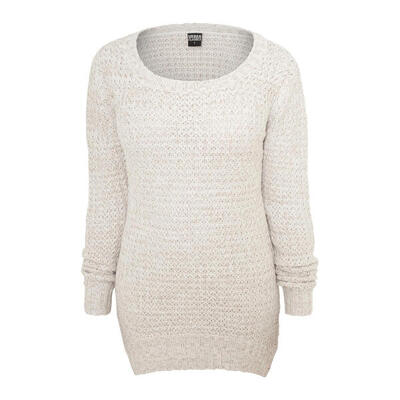 Dames wijde hals lange jumpsuit (gebroken wit)