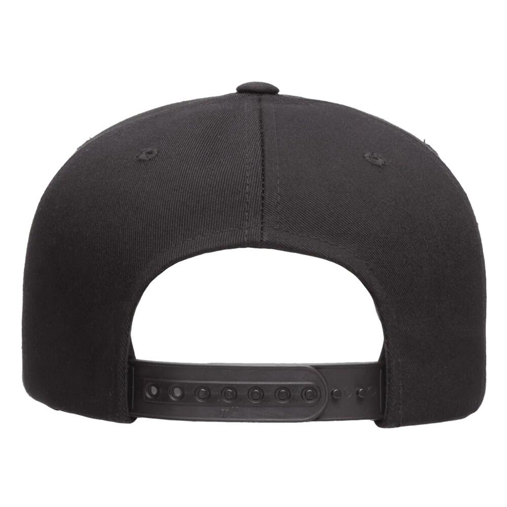 Boné de sarja de algodão com 5 painéis Snapback YP Classics (Preto) 2/3