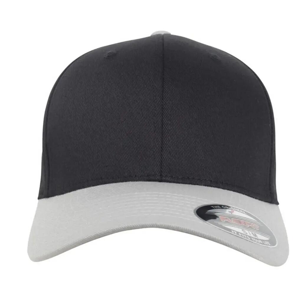 Two Tone Wooly Combed Baseball Cap (Black/Silver)