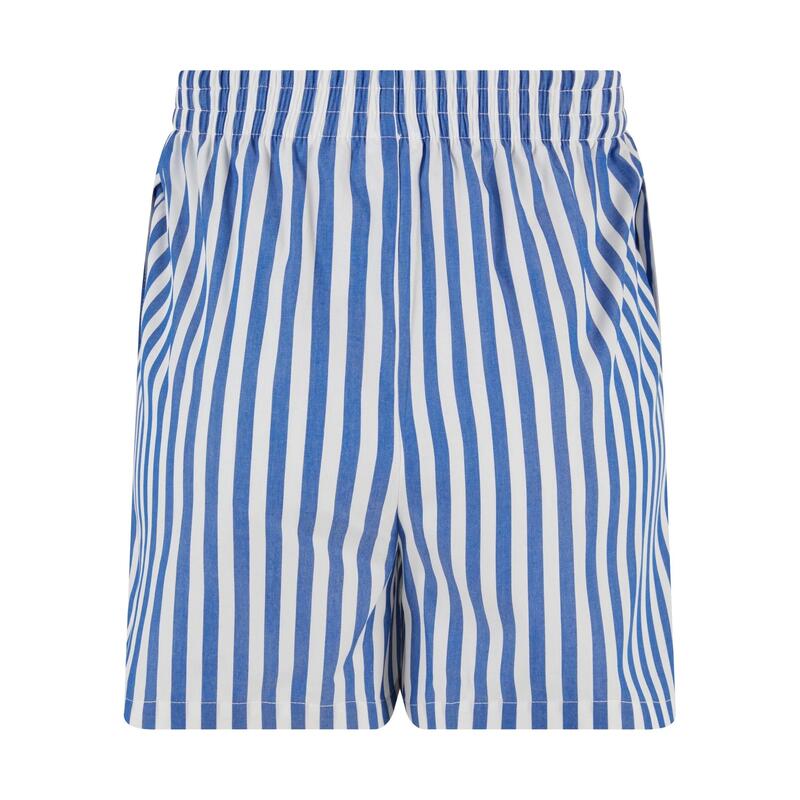 Dames Gestreepte Shorts (Wit/blauw)