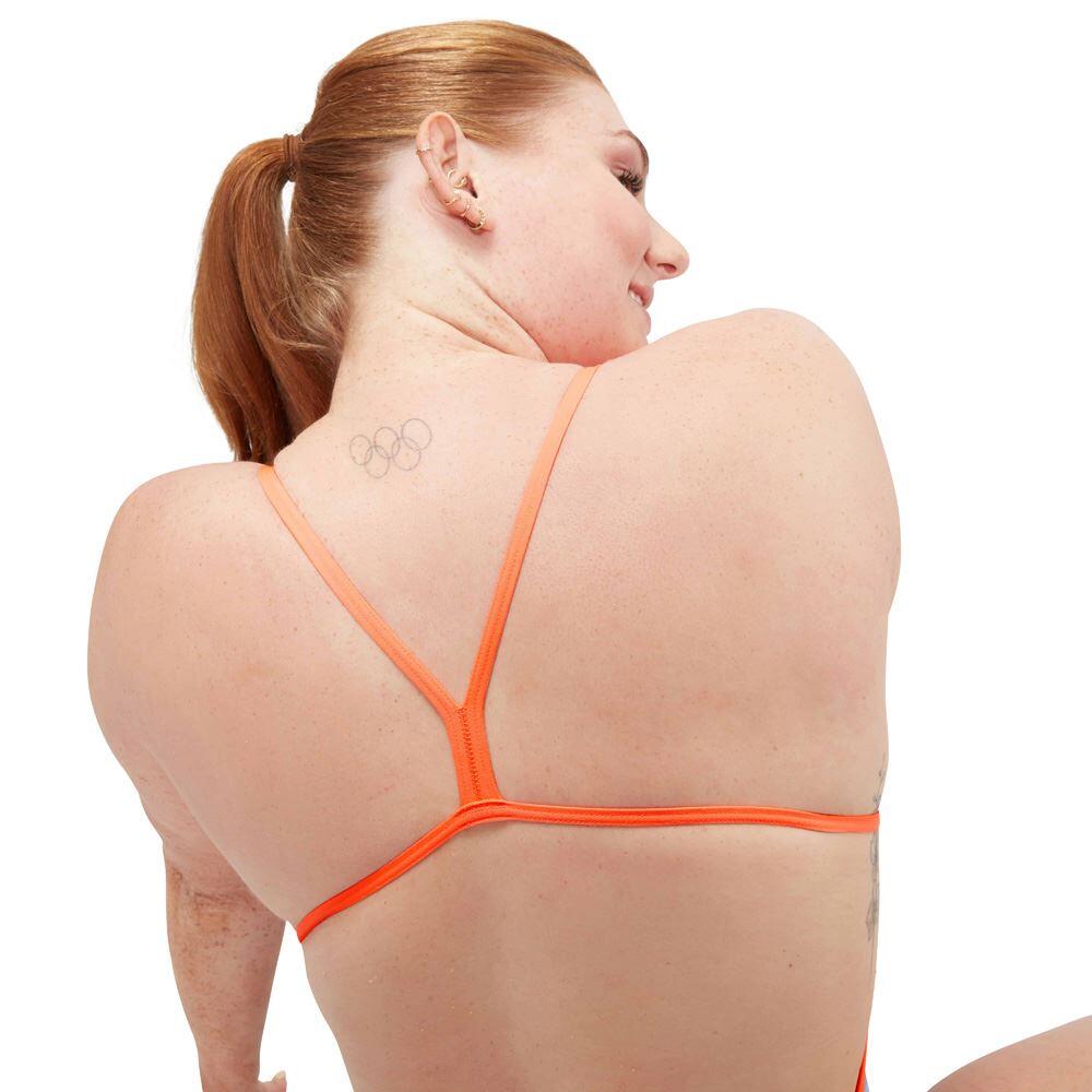 Maillot Speedo Solid V-Back Eco Endurance+ Bleu clair/Disco Peach Taille 38 2/7