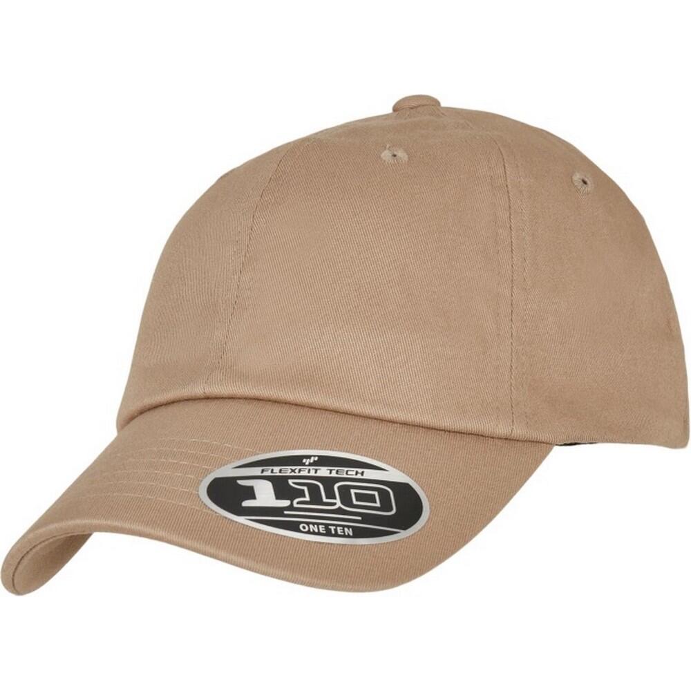 Cappellino Da Baseball Non Strutturata Flexfit 110 Alpha Marrone Kaki 4/4