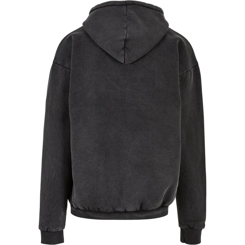 Heren Stone Wash Hoodie (Zwart)