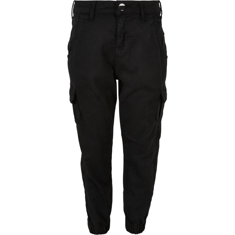 Cargo broek met hoge taille voor meisjes (Zwart)