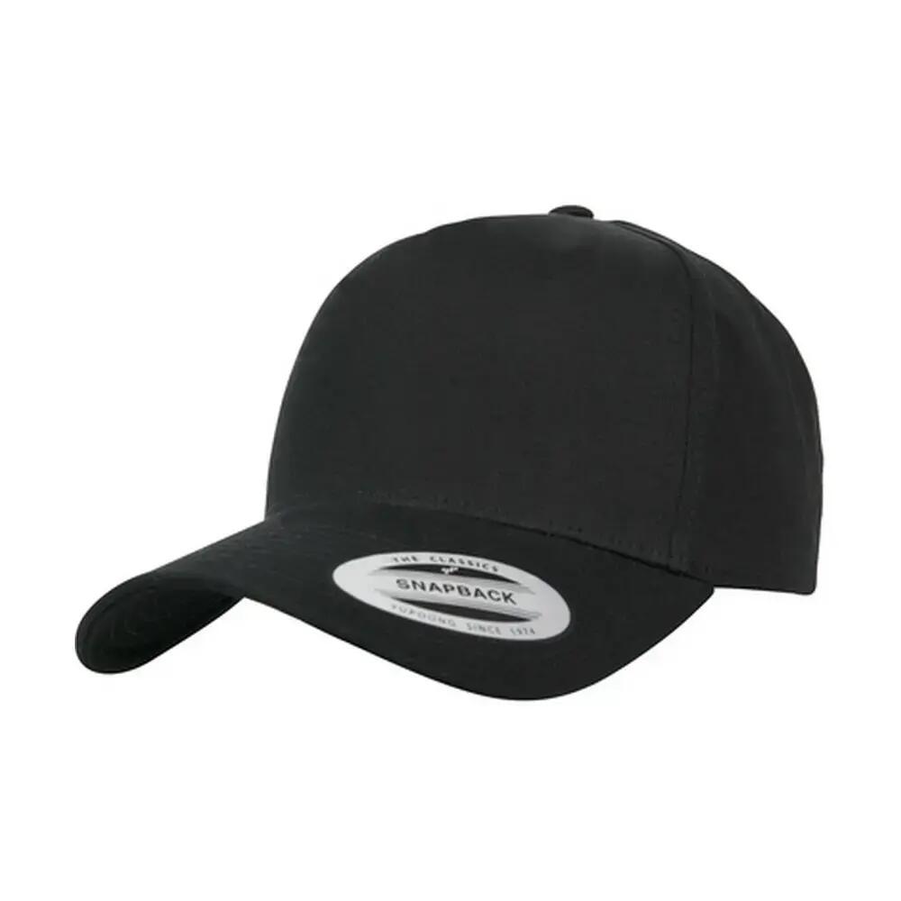 Classic 5 Panel Snapback Cap (Black)