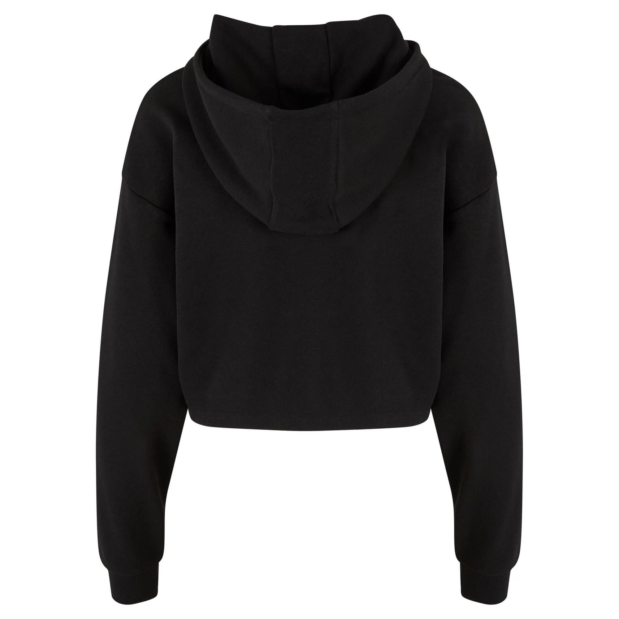 Felpa Corta Con Cappuccio Oversize Leggera Donna Urban Classics Nero 2/2