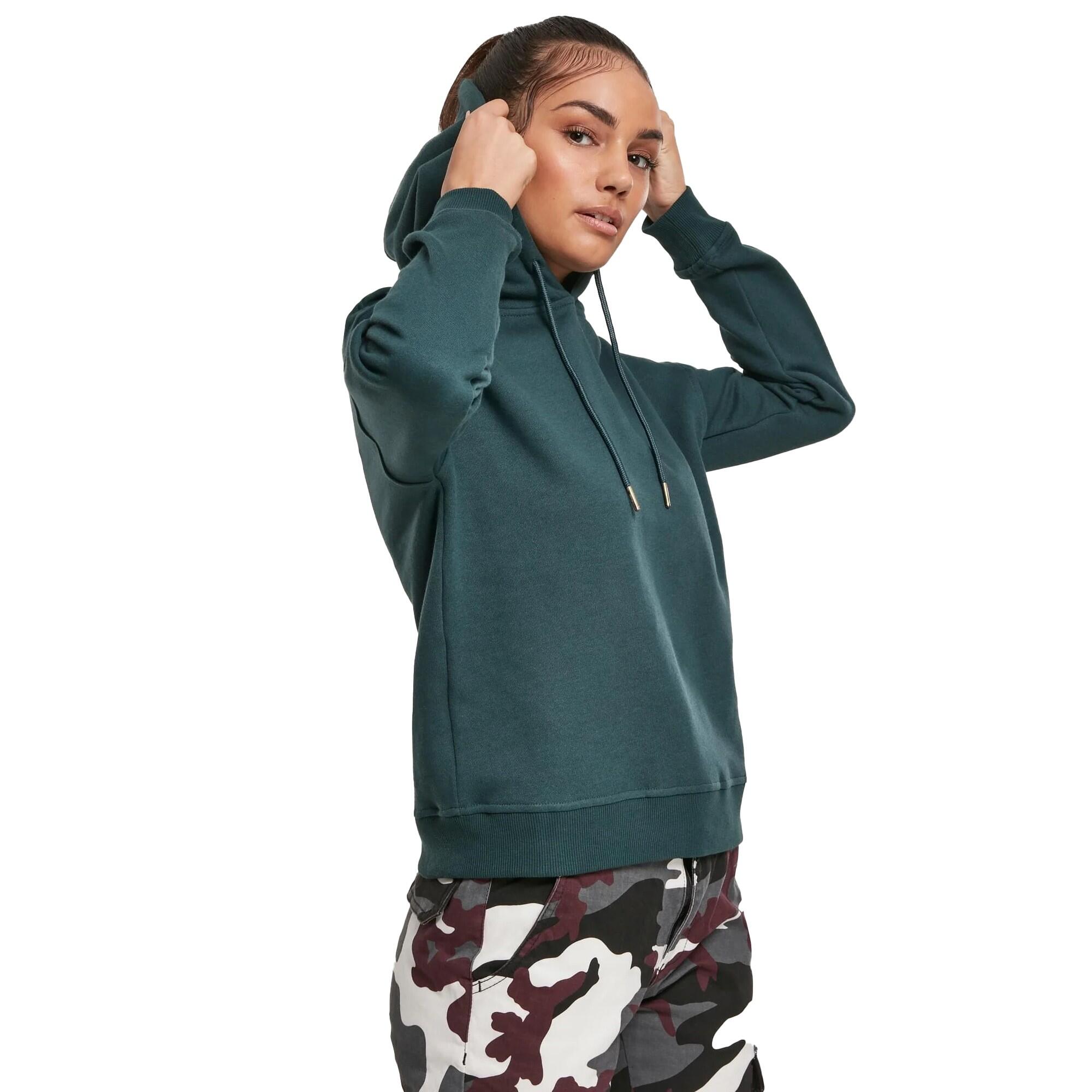Felpa Con Cappuccio Semplice Donna Urban Classics Verde Bottiglia 3/3