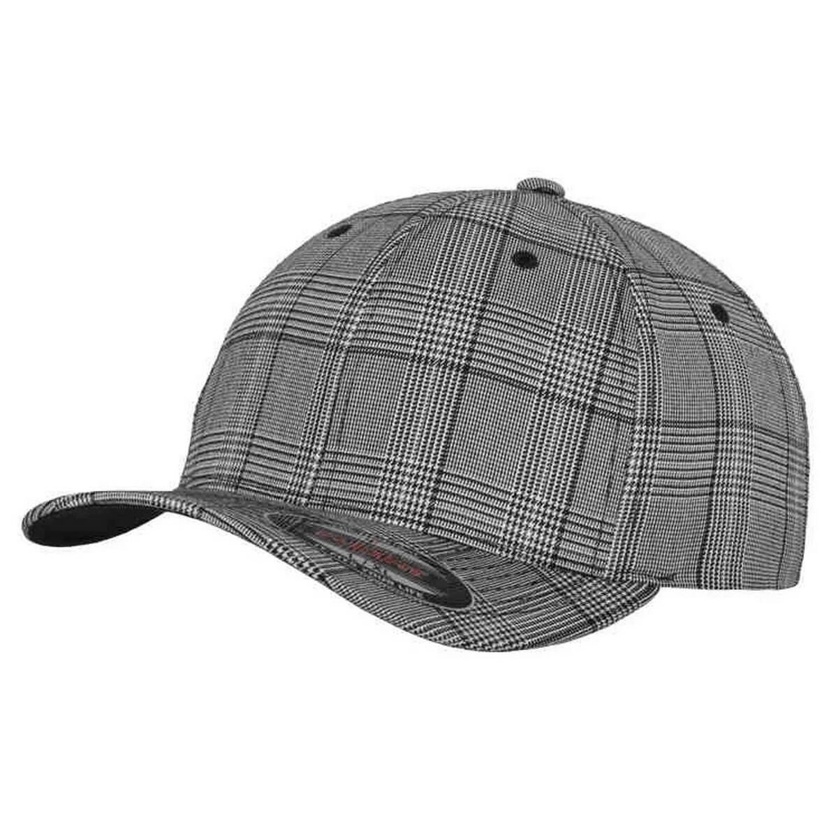 Boné de basebol axadrezado Glen Plaid (Preto / Branco) 3/3