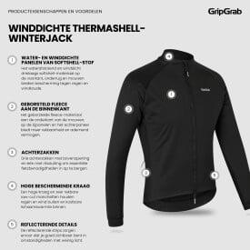 Fietsjas Windproof Winter Maat M - Thermashell Windproof Jacket Zwart