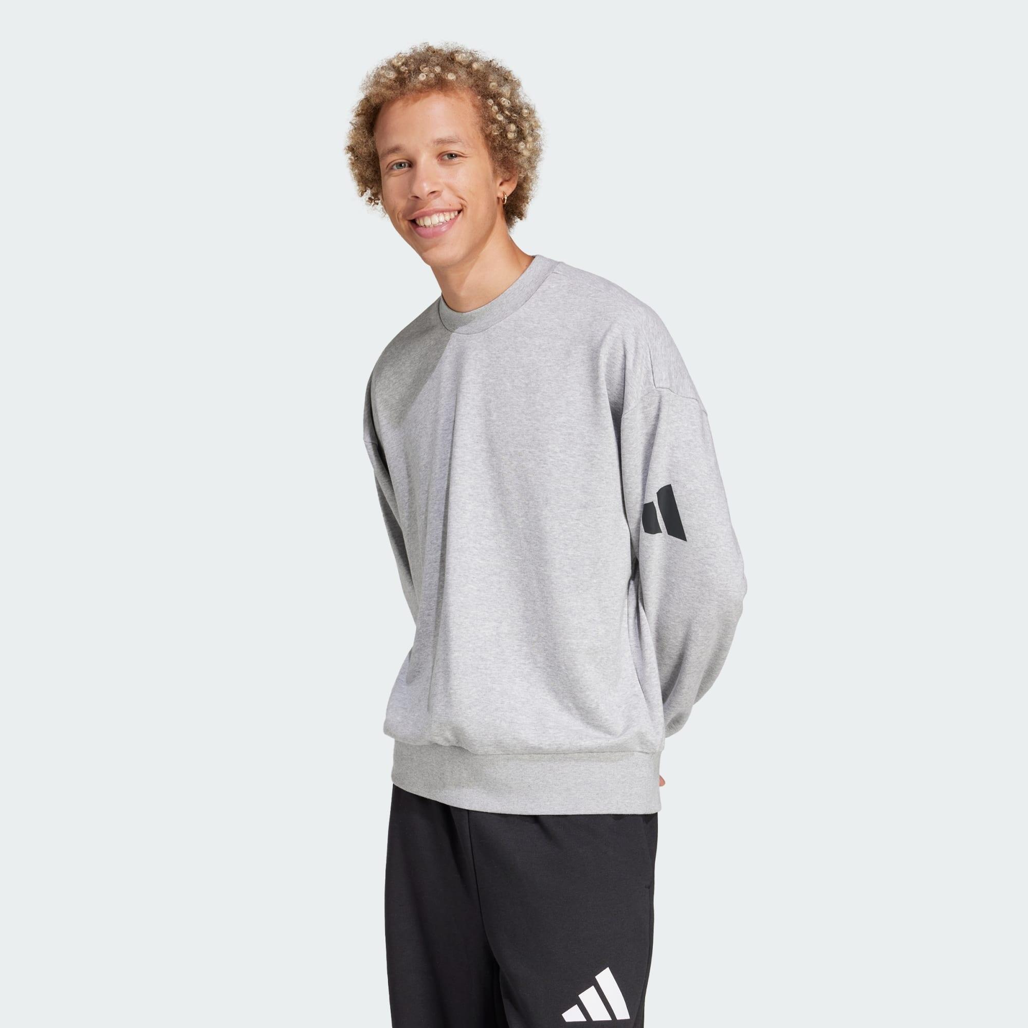 Adidas - Sweat-shirt Logo À 3 Bandes Coupe Ample Essentials - T-shirt Manches Longues - Gris|noir - 40 M - Decathlon