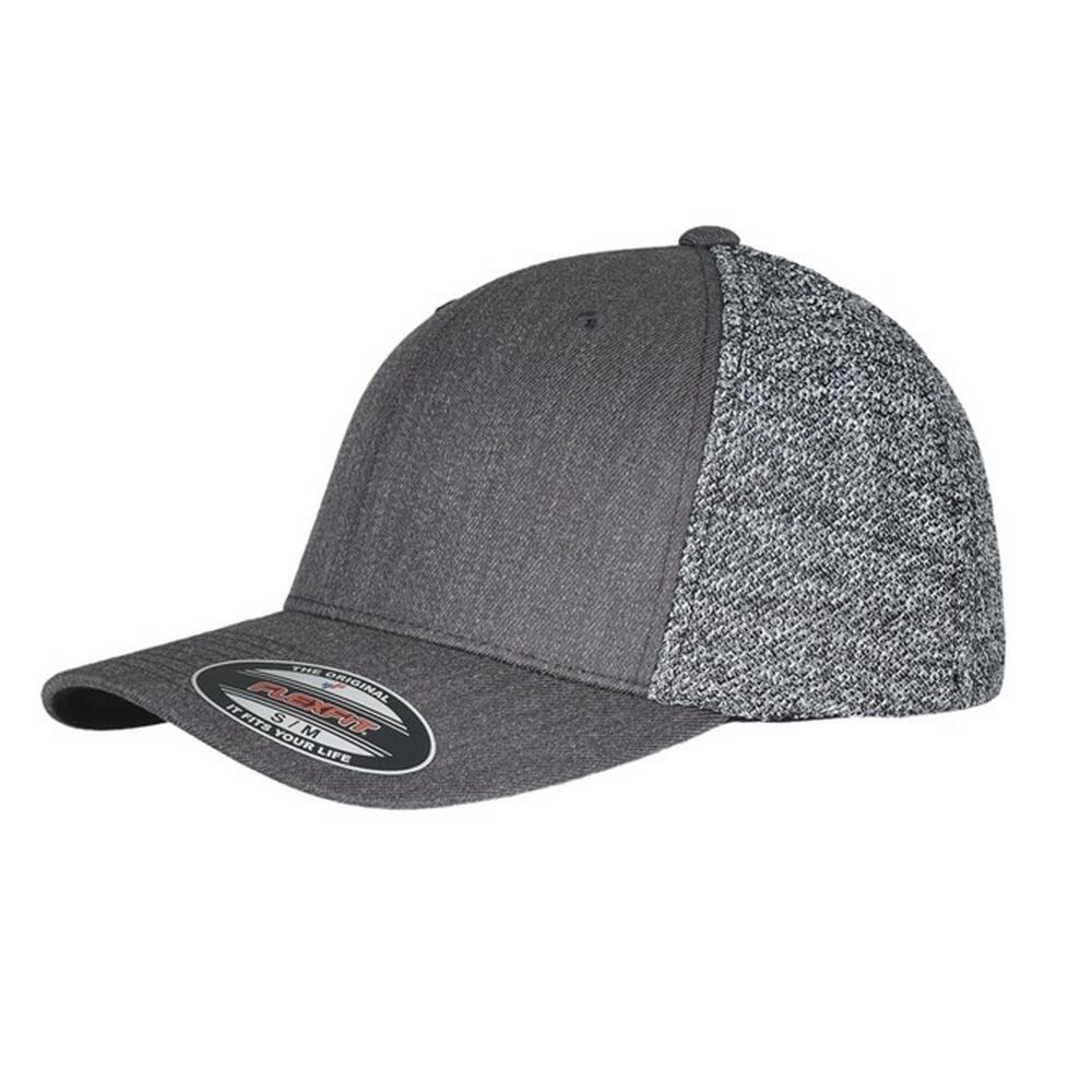 Cappellino Da Camionista Mélange Flexfit Nero Grigio Melange 3/3