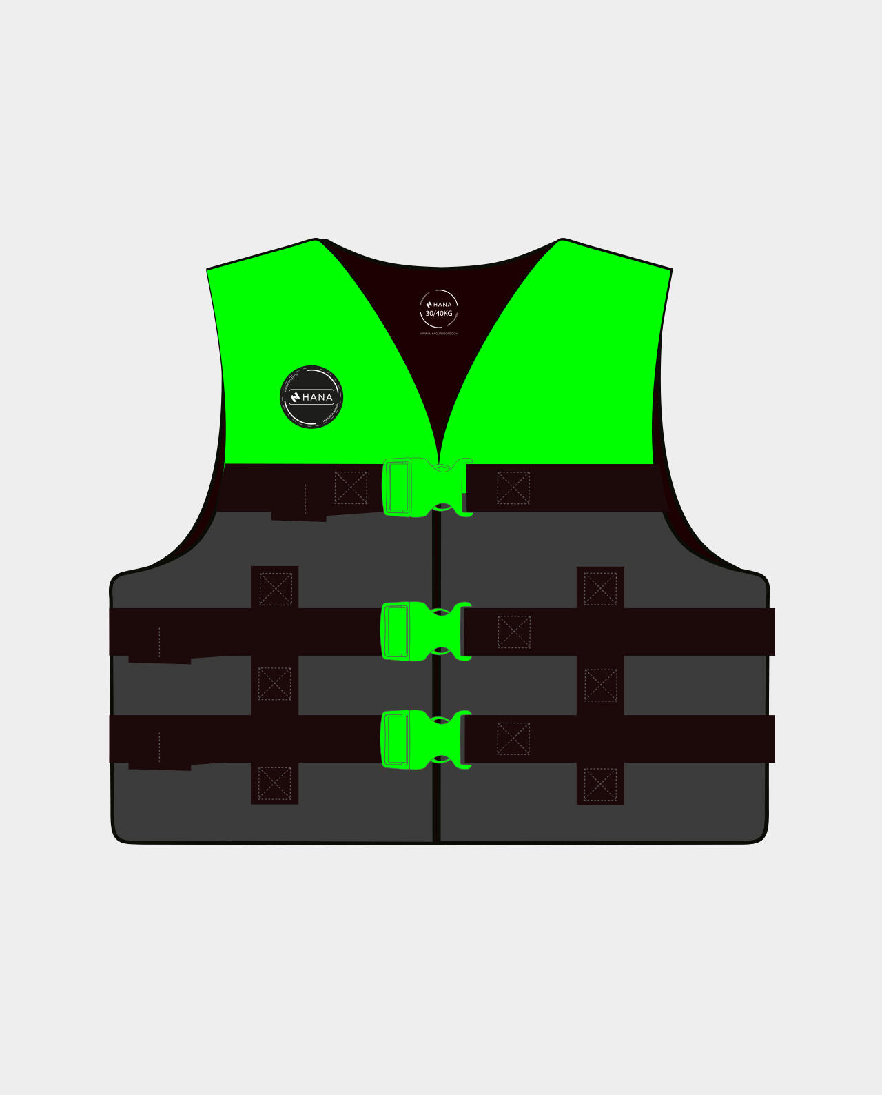 HANA OUTDOORS 50N Nylon Vest - junior- Groen - 30/40kg