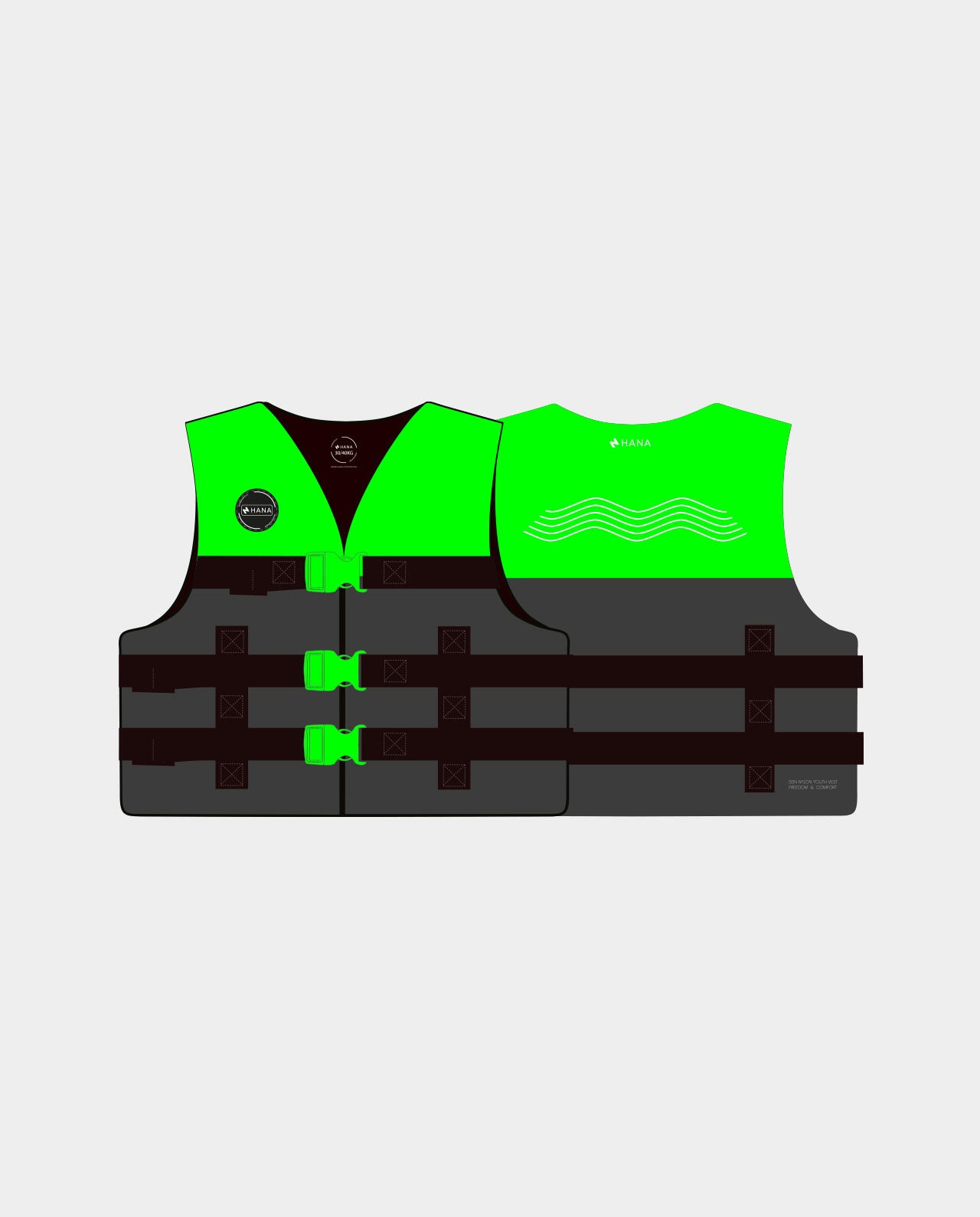 50N Nylon Vest - junior- Groen - 30/40kg 2/3
