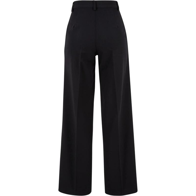 Dames wijd geplooide broek (Zwart)