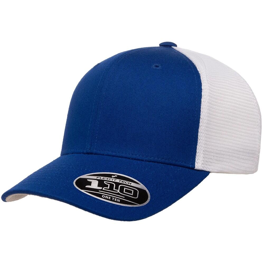 110 boné de malha de dois tons para camionistas azul real / branco