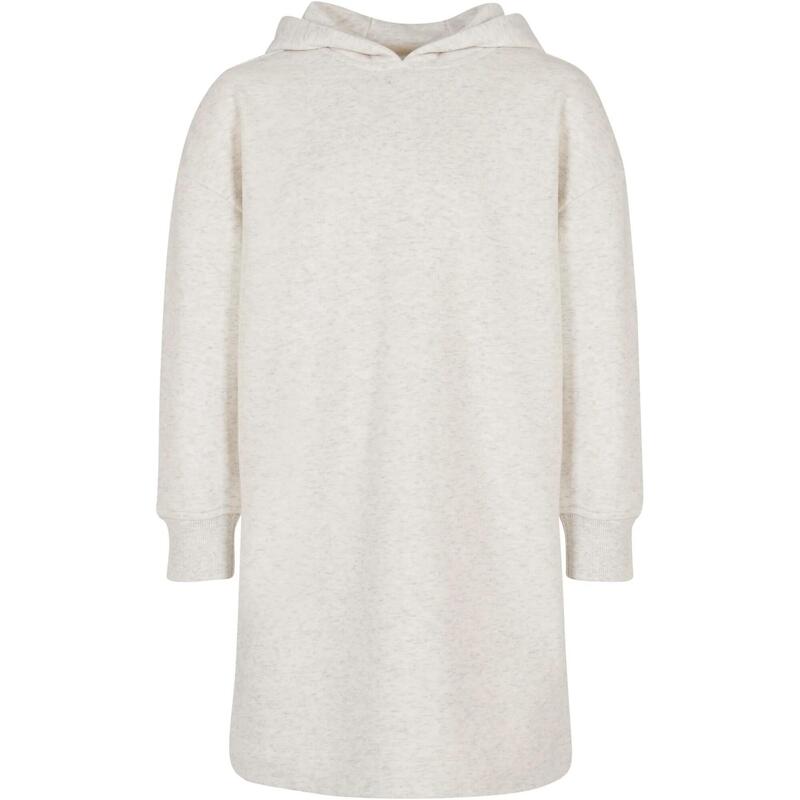 Meisjes French Terry Oversized Hoodie Jurk (Lichtgrijs)