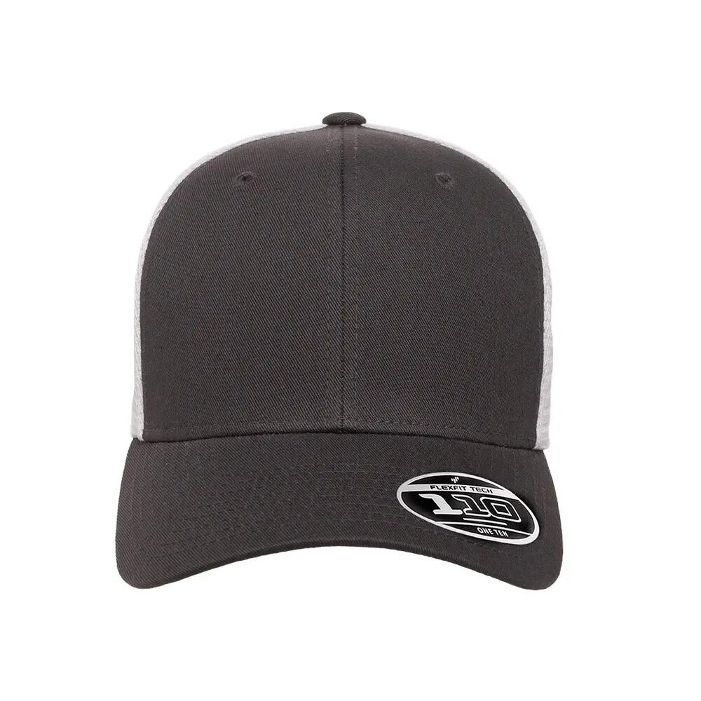 Cappellino Da Camionista Due Toni Flexfit 110 Carbone Bianco 3/3
