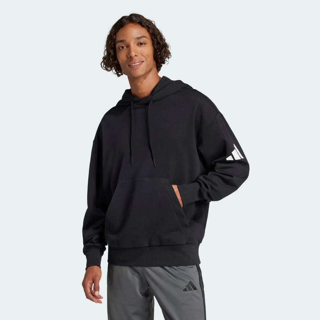 Essentials Loose-Fit 3 Bar Logo French Terry Hoodie