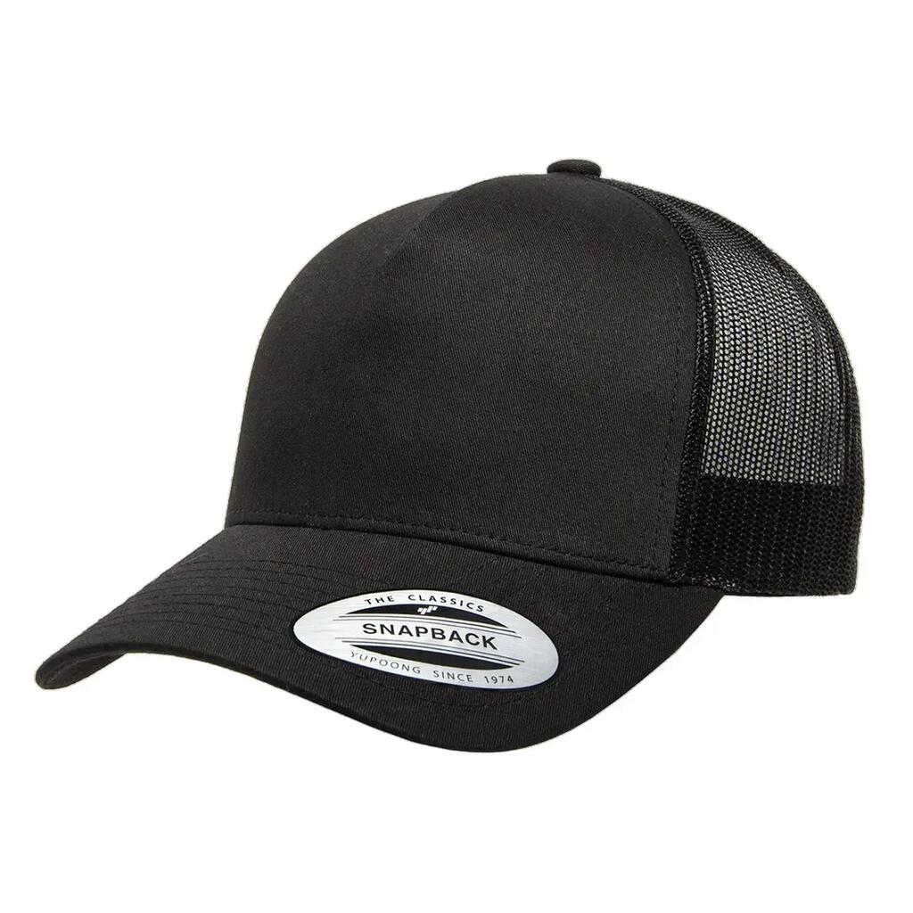 YP Classics Retro 5 Panel Trucker Cap (Black)