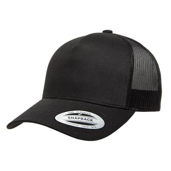 YP Klassiekers Retro 5 Paneel Trucker Cap (Zwart)