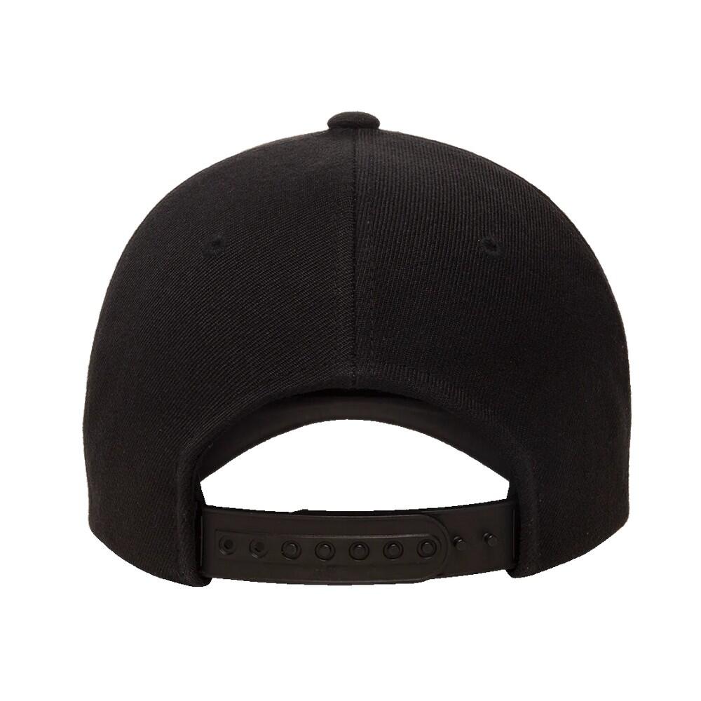 YP Classics Gebogen 5 Paneel Snapback Cap (Zwart) 2/3
