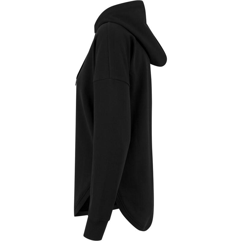 Dames Terrycloth Oversized Hoodie (Zwart)