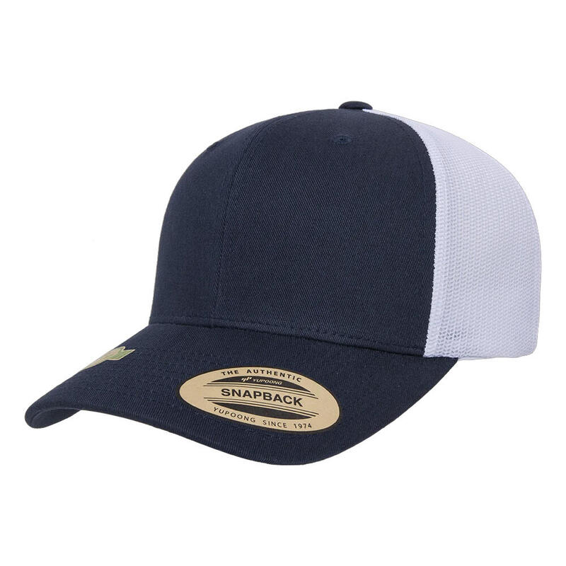 YP Classics Tweekleurig Gerecycled Truckercap (Marine / Wit)