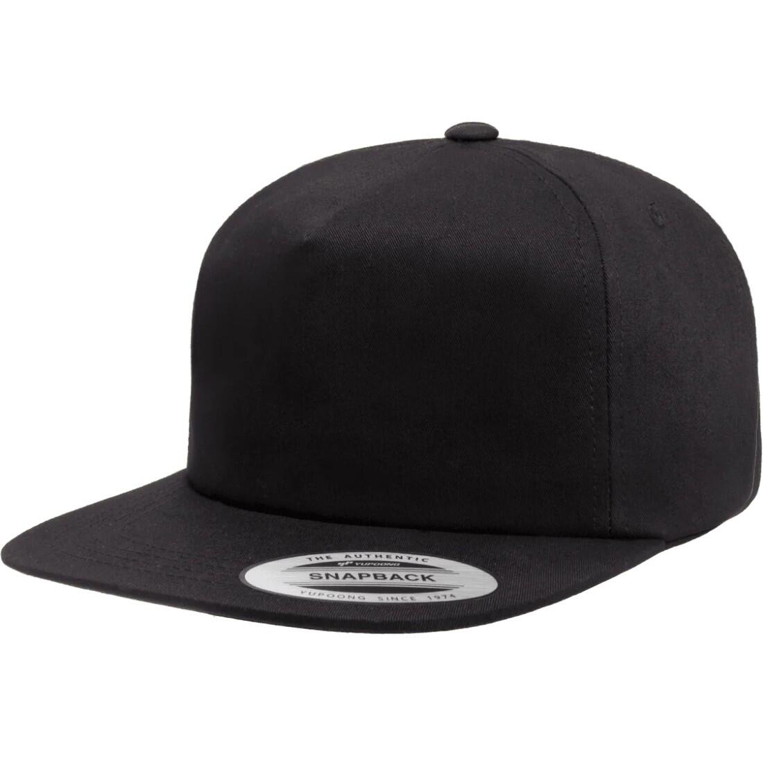 Boné Snapback não estruturado com 5 painéis (Preto) 3/3