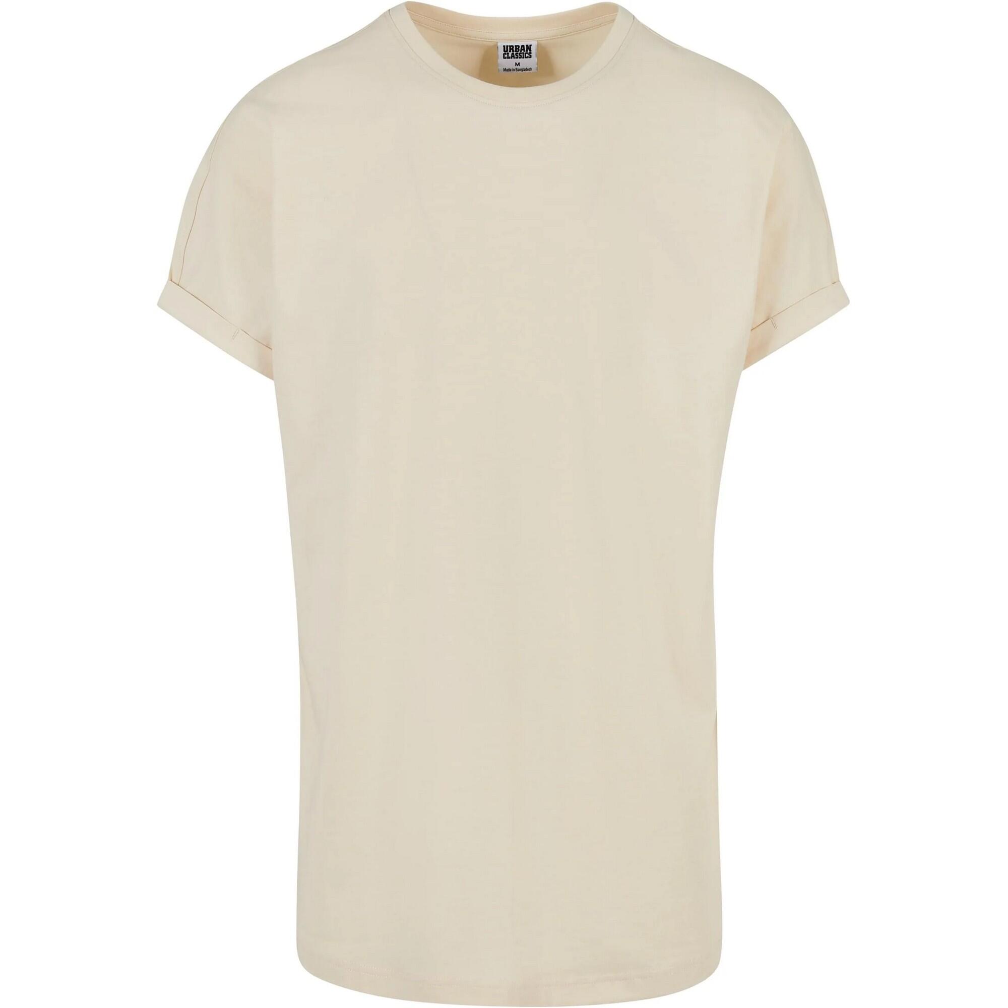 URBAN CLASSICS T-Shirt comprida virada para cima para homem Branco Areia