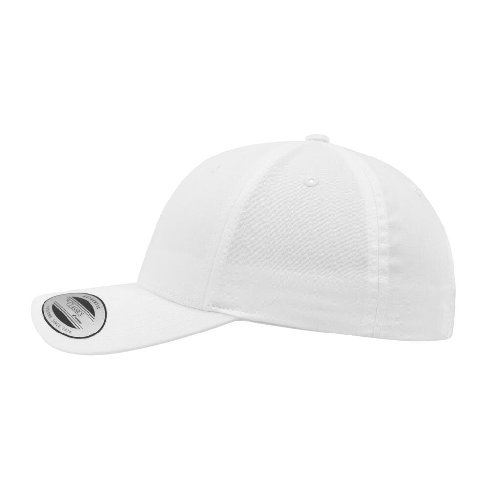 Boné clássico de pala curva com fecho de correr (Branco) 3/4