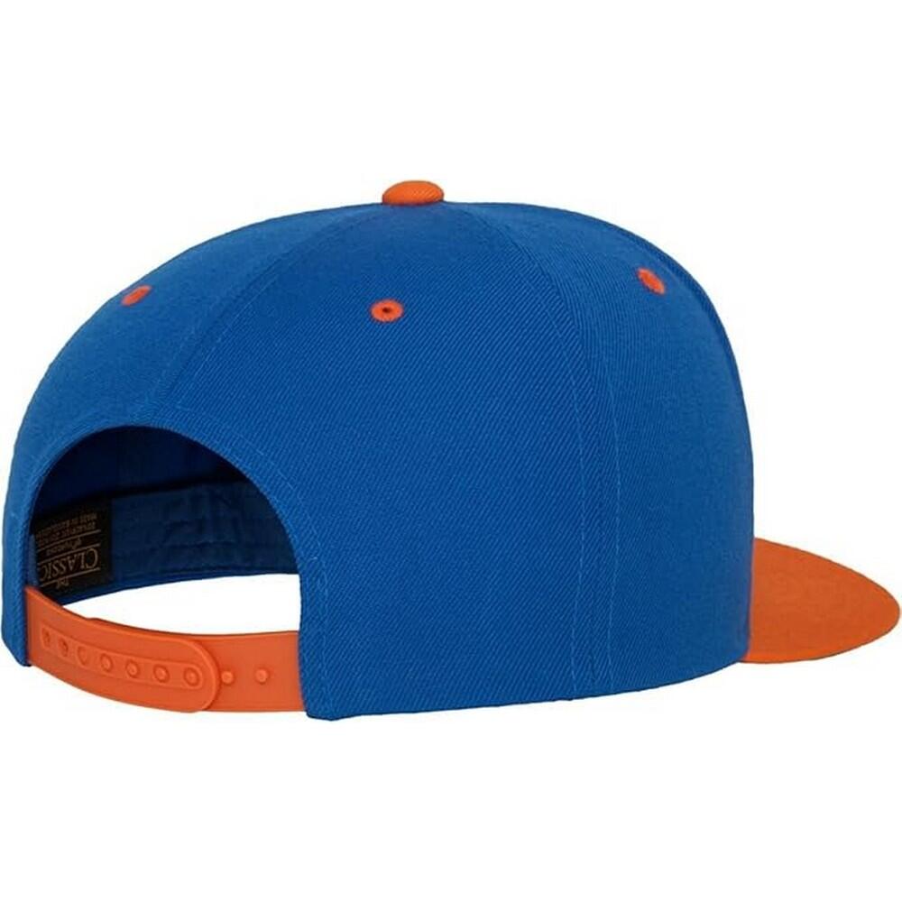 Boné de dois tons com fecho de correr (Azul Real / Laranja) 2/2