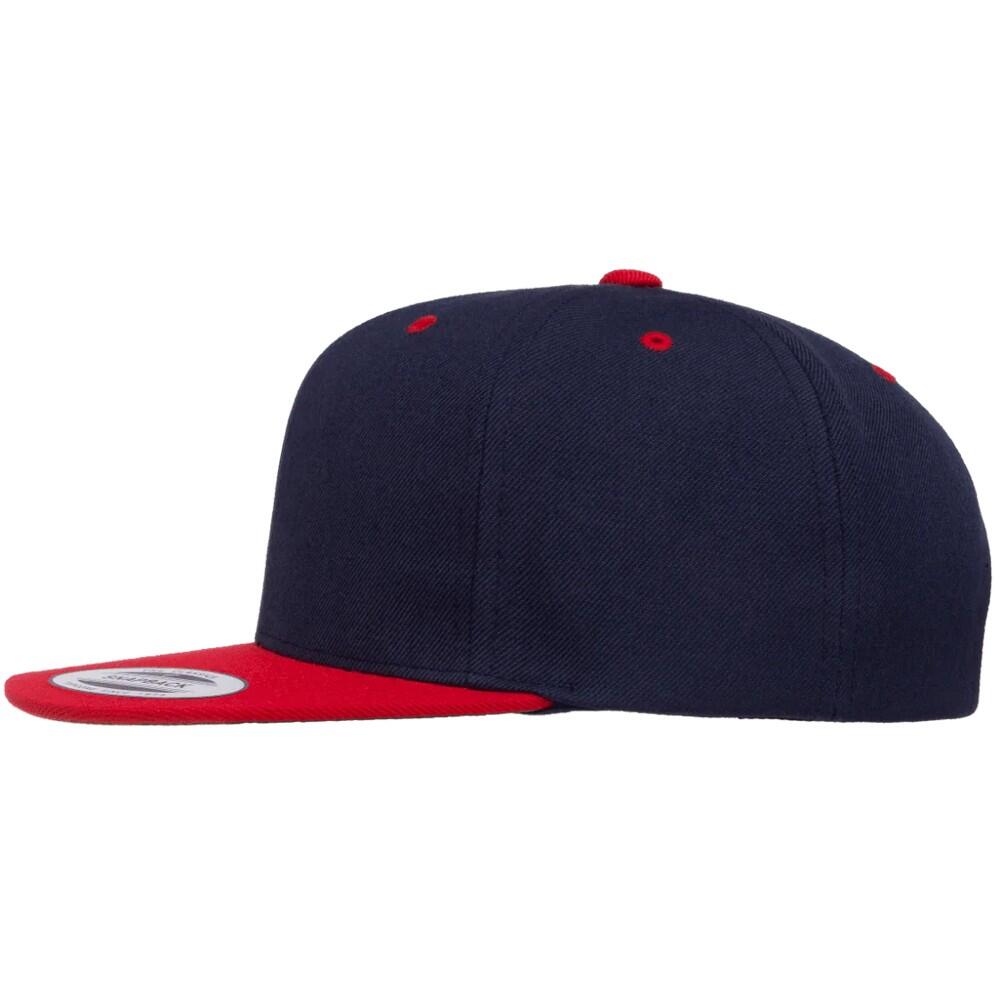 Boné de dois tons com fecho de correr (Azul Marinho / Vermelho) 3/3