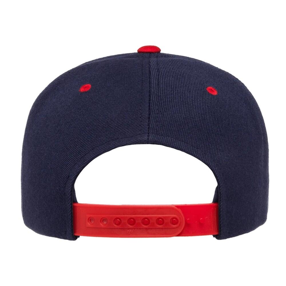 Boné de dois tons com fecho de correr (Azul Marinho / Vermelho) 2/3