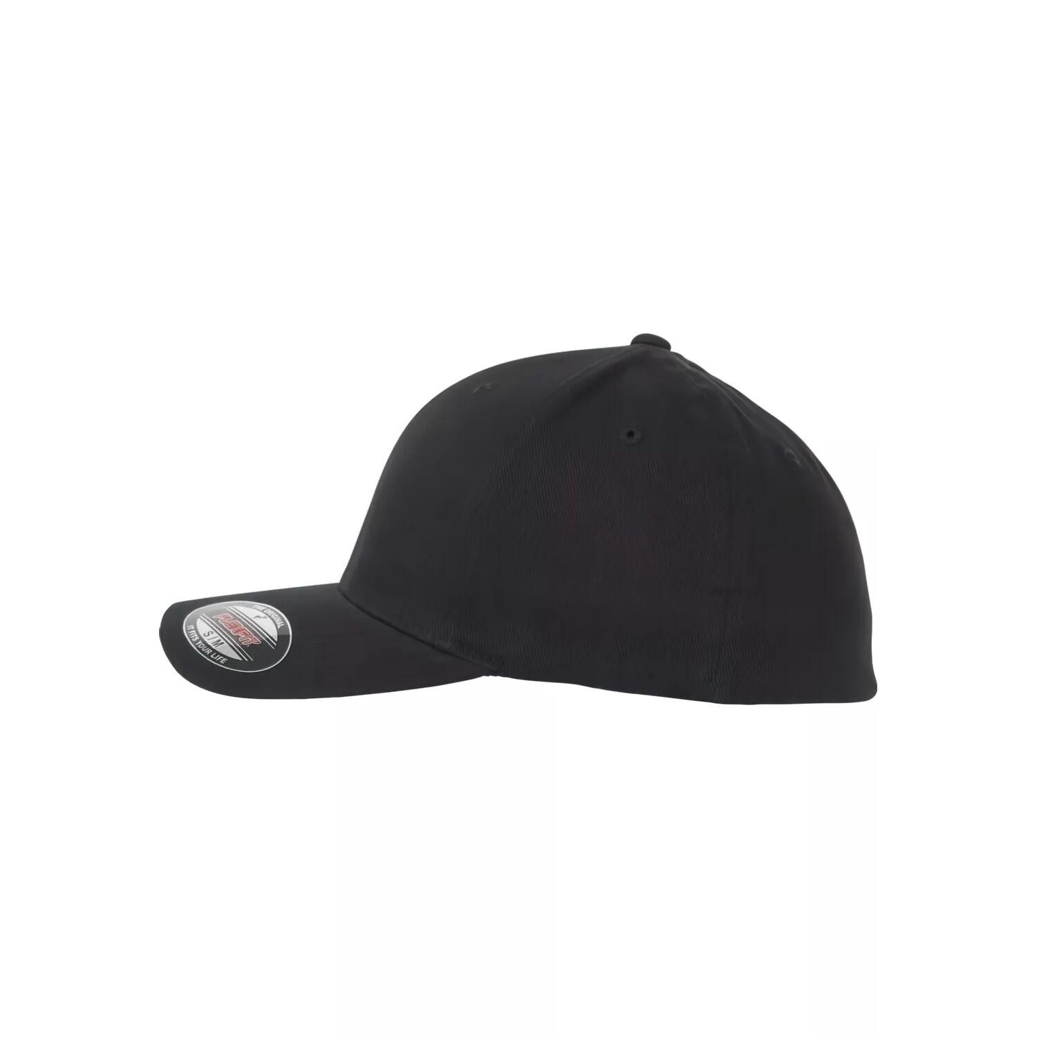 Boné de basebol em sarja escovada (Preto) 3/4