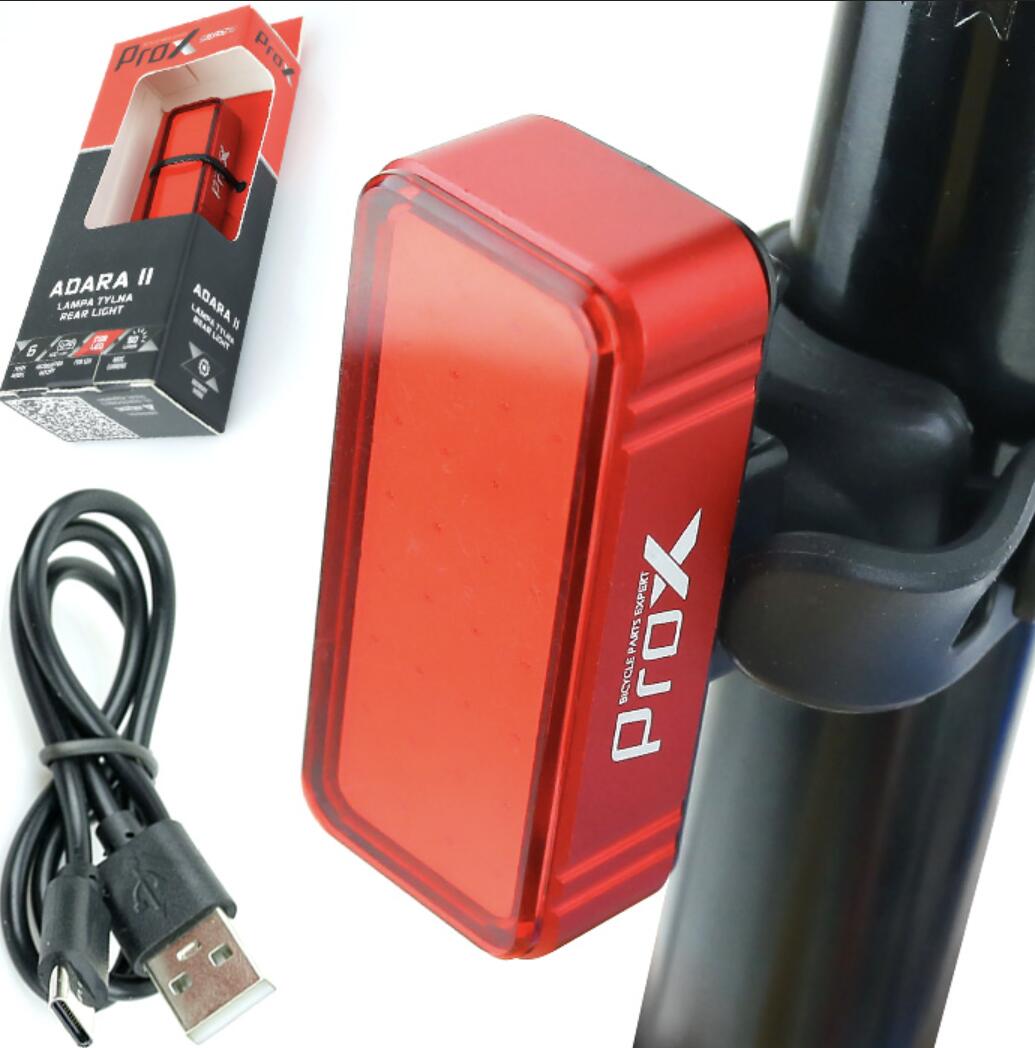 Tylna lampka rowerowa 50 lumenów, czerwona, LED, USB-C 7/7
