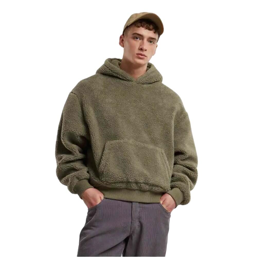 Felpa Con Cappuccio Oversize Uomo Urban Classics Verde Pallido 3/4