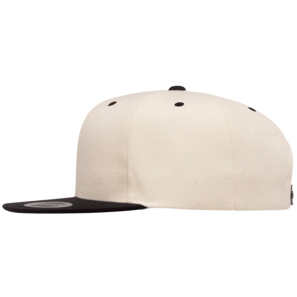 Casquette Ajustable Motif/style Deux Tons (Beige Pâle / Noir) 3/4