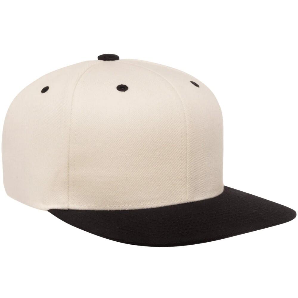Casquette Ajustable Motif/style Deux Tons (Beige Pâle / Noir) 4/4