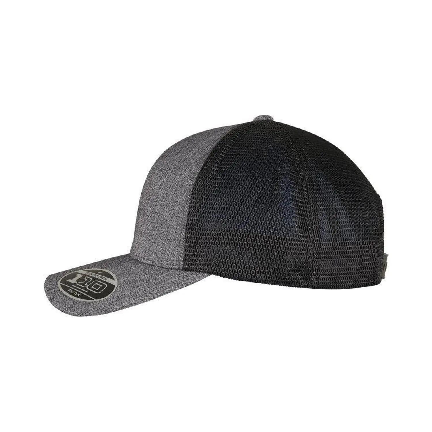 Gorra 110 Dos Tonos de Malla Carbón, Negro 3/4