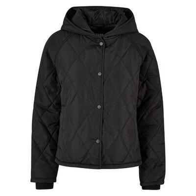 Giacca Con Cappuccio Oversize Diamante Trapuntato Donna Urban Classics Nero