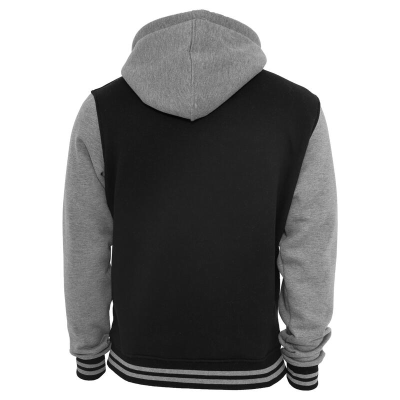 Heren Tweekleurige Zip Hoodie (Zwart/Grijs)