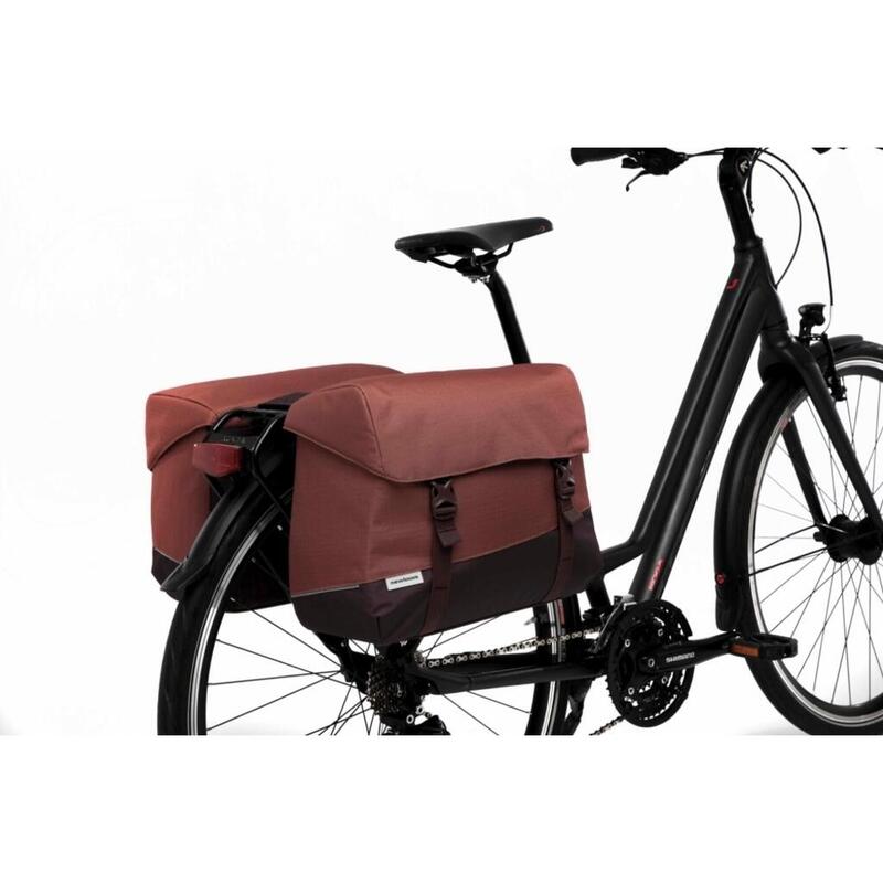 Sacoche Vélo Double Oslo Joli Double 37L Bordeaux/Rouille