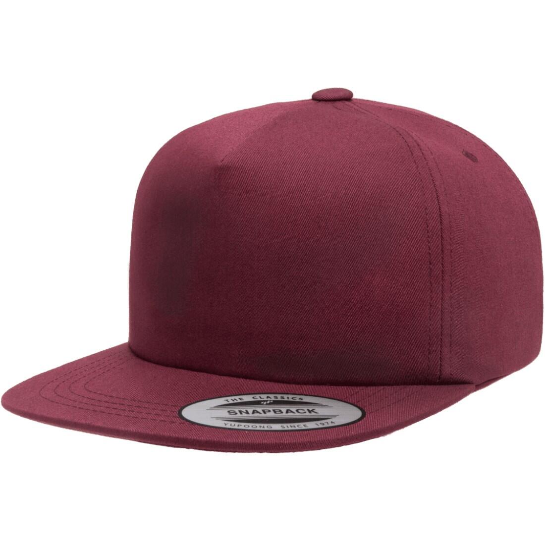 Boné Snapback não estruturado com 5 painéis (Marrom) 3/3