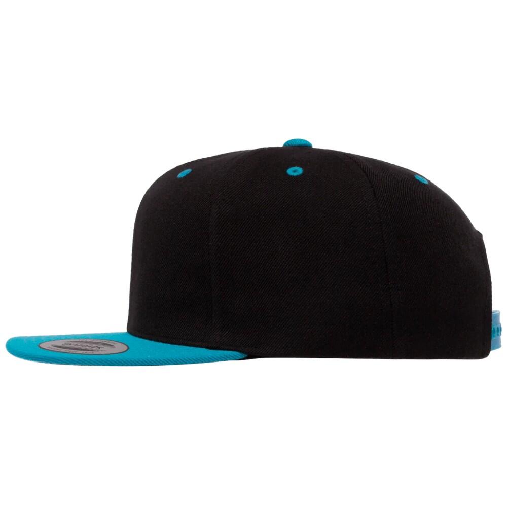 Boné de dois tons com fecho de correr (Preto / Verde Azulado) 2/3